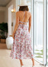 Vestido midi bohemio de verano con lazo y estampado Victoria